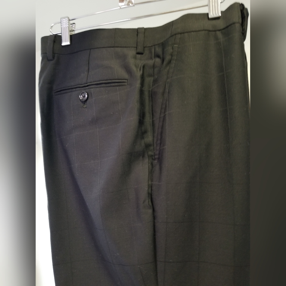 Men's Indochino Black On Black Windowpane Dress Pants 34W